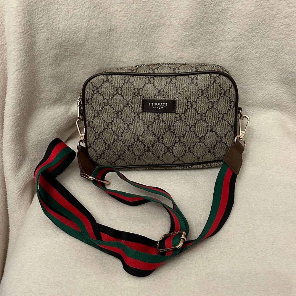 Gussaci Italy Gray Crossbody Bag
